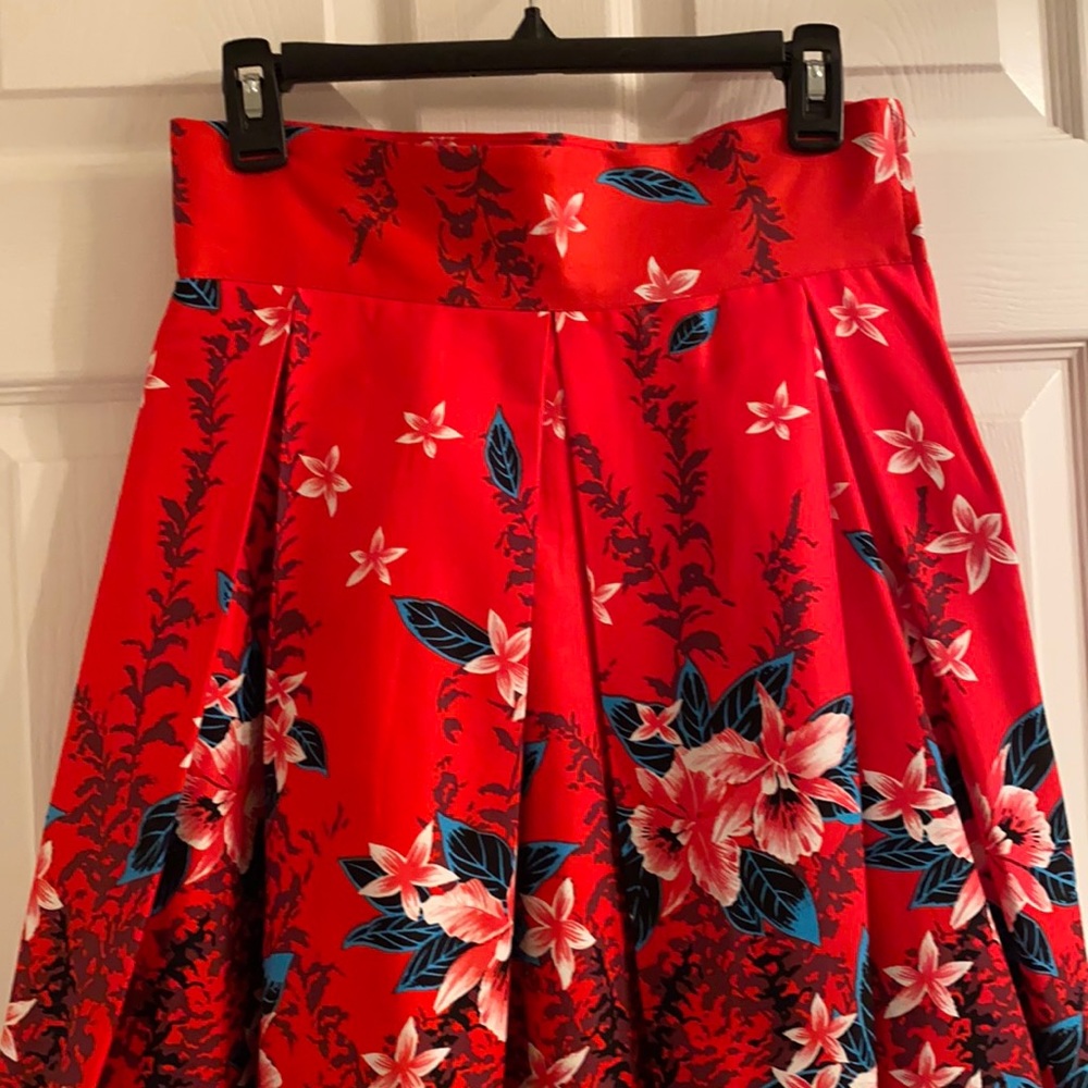 Pinup Girl Clothing’s Deadly Dames red tropical skirt